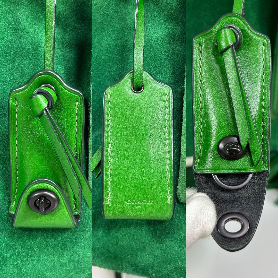 COACH Rogue 25 With Fringe Cervo Suede Kelly Green/Black COACH Rogue 25 With Fringe Cervo Suede Kelly Green/Black