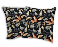 Animal Throw Pillow Covers 18x18 in Set of 2,Owl Bird Fox Be the Sunshine