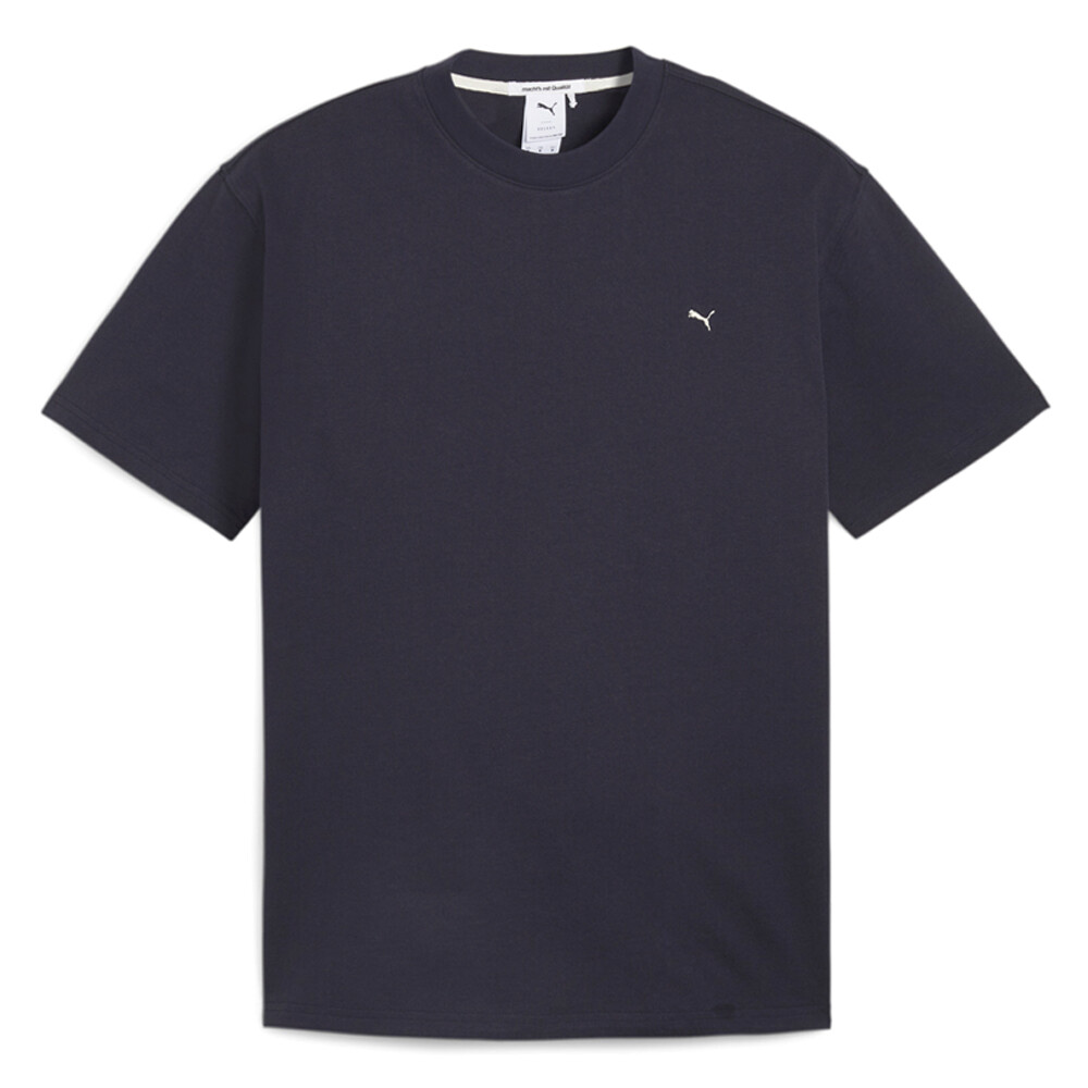 Мужские повседневные топы синего цвета с круглым вырезом и коротким рукавом Puma Mmq 62400916