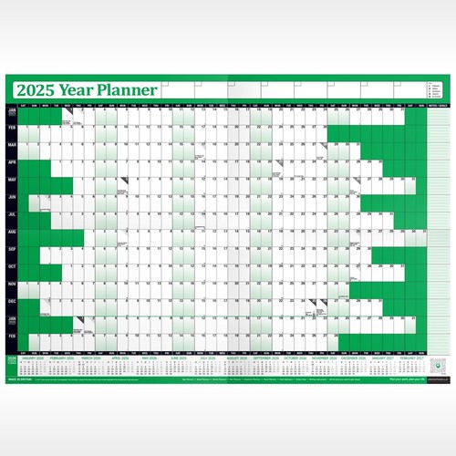 Calendario 2025 LAMINADO Año Planificador XL Pared Gráfico Semanal Mensual Para Hacer Limpiable - Imagen 43 de 93