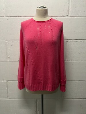 CHARLI London Women's Pink Rasberry100% Cashmere Cherry Sweater