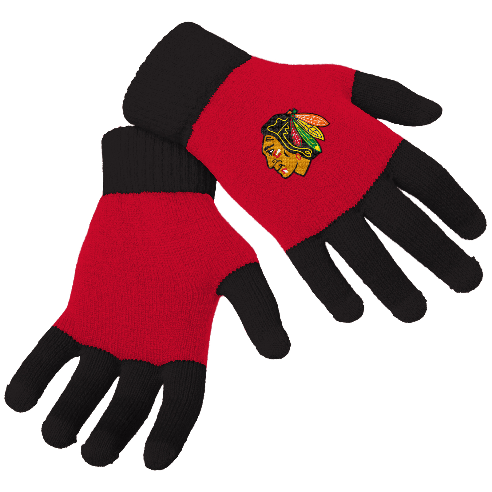 Трикотажные перчатки Chicago Blackhawks из цветного блока