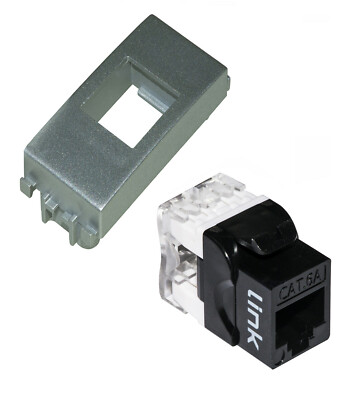 UTP CAT 6A FRUIT + BLACK FRUIT DATA SOCKET FOR VIMAR EIKON NEXT GREY