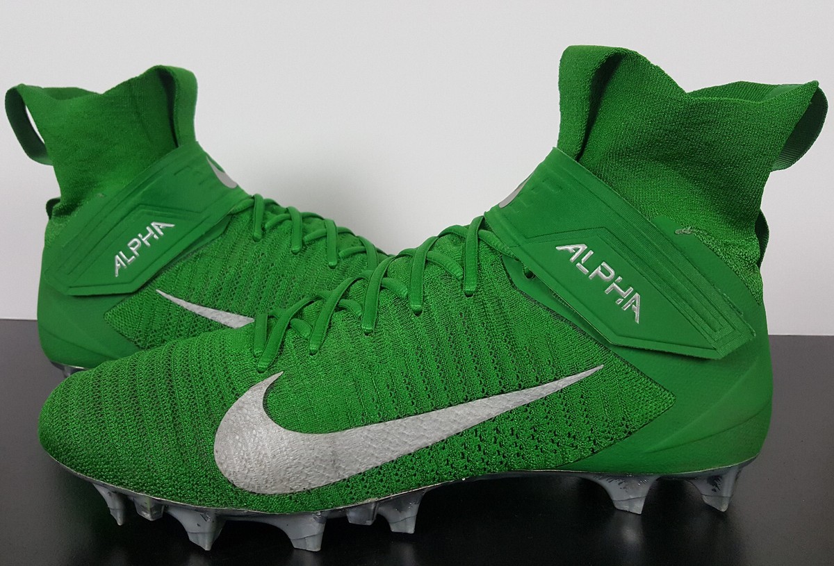 NIKE ALPHA MENACE ELITE 2 FOOTBALL CLEATS OREGON DUCKS PLAYER WORN
