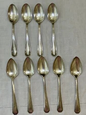 9 Vintage Wm Rogers Mfg Co AA Silver Plate Tea Spoons Two Patterns Antique