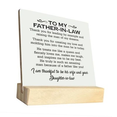 Father's Day Dad Gifts from Child Wood Plaque, To My To My Father-In-Law 03