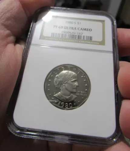 1980 S $1 Susan B. Anthony PROOF Dollar, SBA, NGC PF 69, Ultra Cameo
