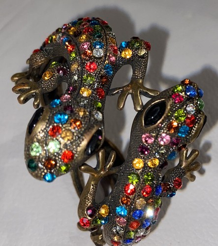 sparkling salamander hinged jeweled angled bracelet