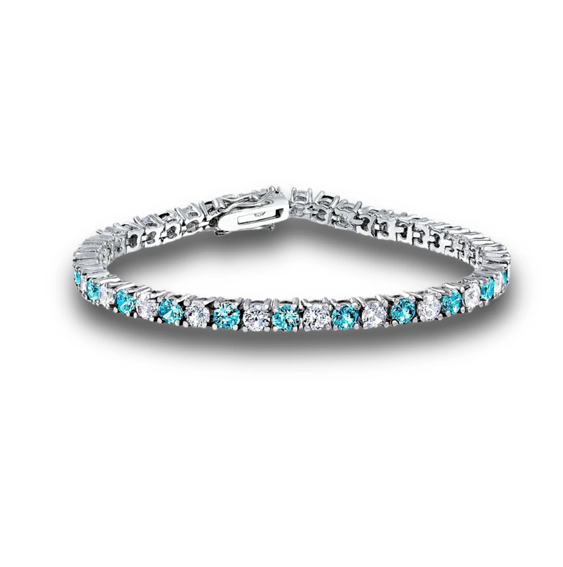 Aquamarine tennis 2024 bracelet white gold