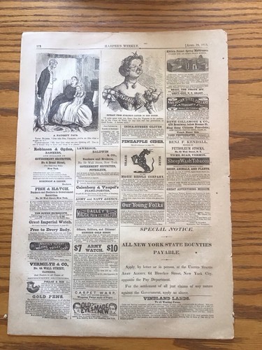 Authentic & Original Harper's Weekly April 29 1865 Lincoln Assassination Issue - Picture 7 of 17