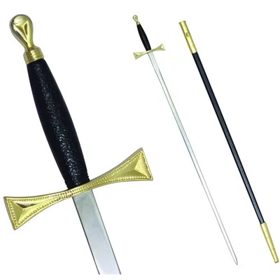Universal Masonic Sword – Black Handle with Gold Hilt & Black Scabbard - Image 1 of 2