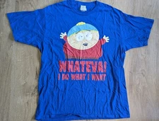 South Park Mens Large Blue Short Sleeve Graphic T Shirt Cartman Do What I Want