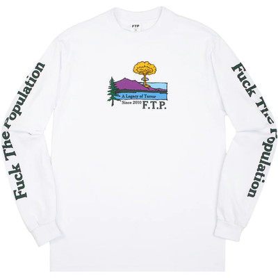 NEW 2026 FTP Atomic L/S Tee T-Shirt Long Sleeve White - SIZE LARGE