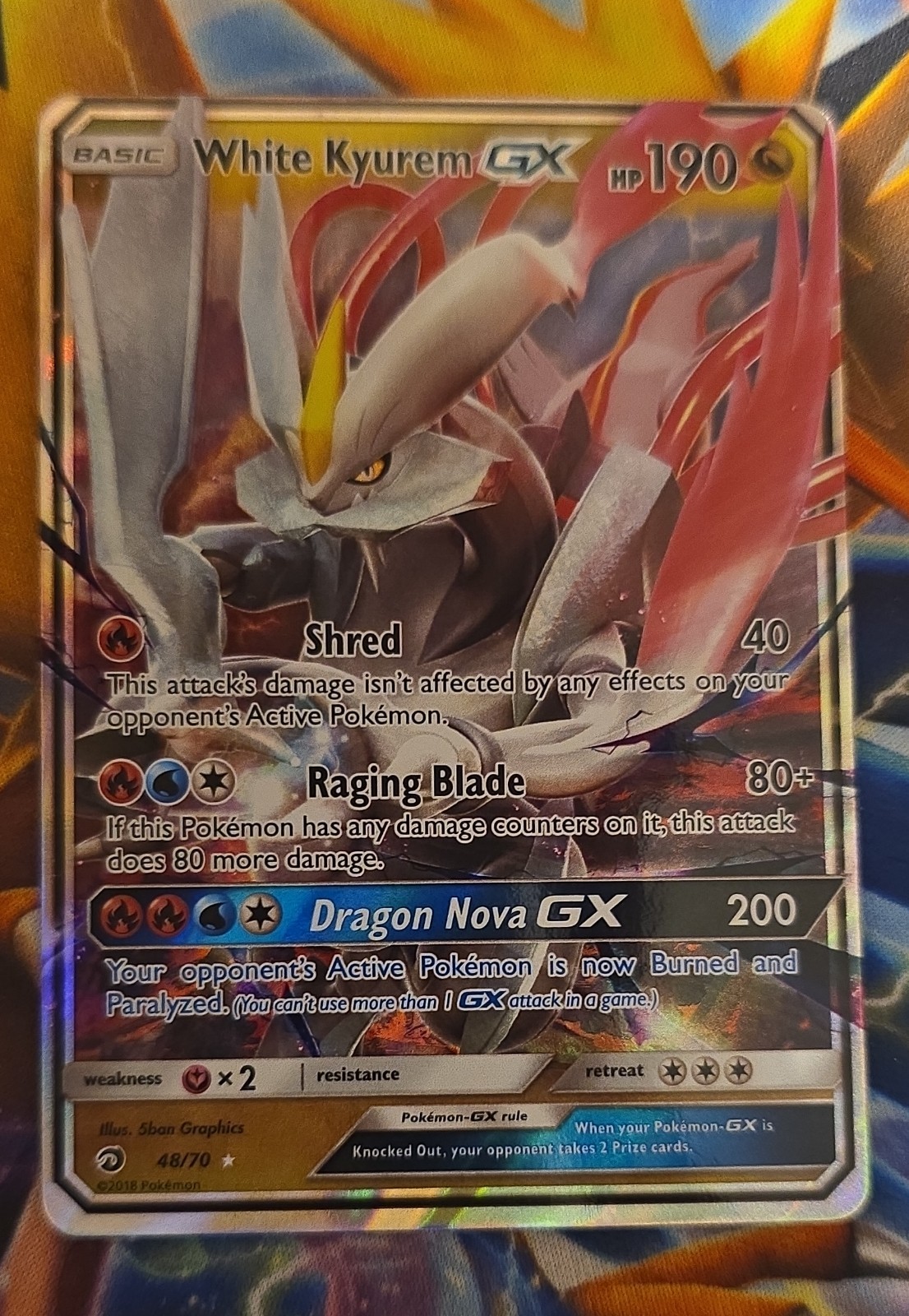 White Kyurem GX 48/70 Dragon Majesty Holo