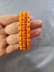 Orange/Brown/Yellow Paracord Bracelet 9in Plastic Buckle