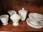 20 Pieces Milk Glass Set Grape Pattern Vintage Anchor Hocking