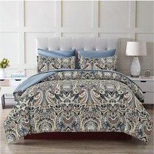 Boho Comforter Set Queen, 7 Pieces Bed in A Bag Comforter Boho Paisley Patter...