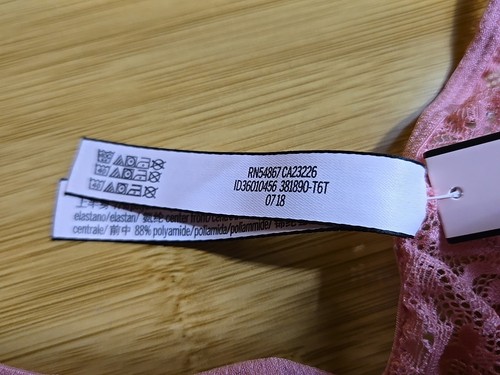 VICTORIAS SECRET Dream Angels Lace Wide Side Thong Panty NEW Sz Small NWT Pink - Picture 5 of 6