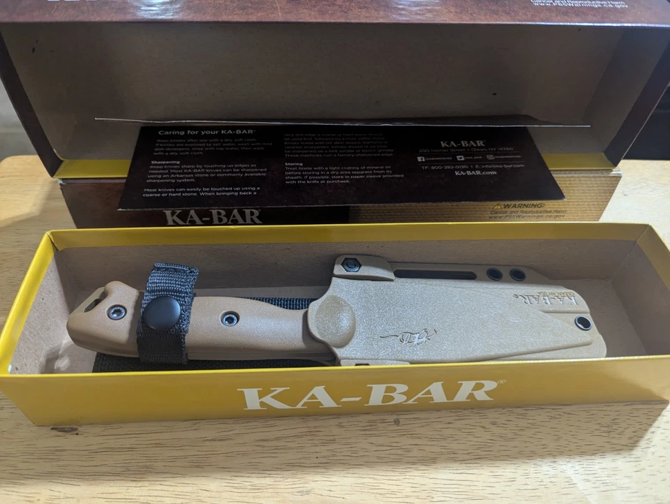 Cuchillo de hoja fija Ka-Bar Becker Harpoon bronceado (4,5" bronceado) BK18 ¡TOTALMENTE NUEVO SIN USAR! Foto 2 de 4