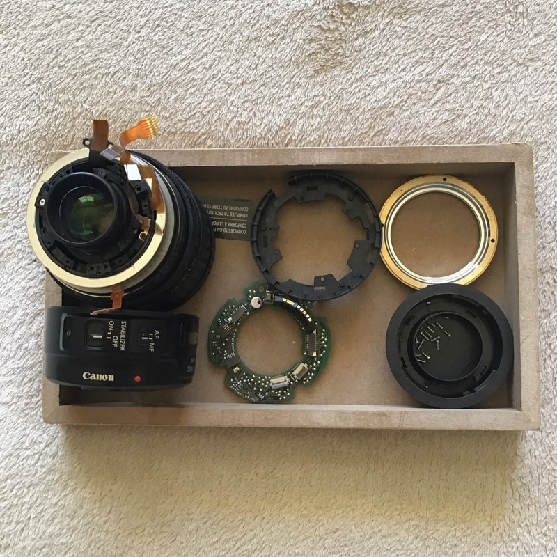 Canon Lens Parts Lot - Lens Barrel, Circuit Board & Lens Cap for Canon