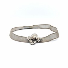 Vintage 1950's Silver Plated Metal Mesh Belt Ornate Flower Clasp XS 25