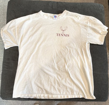 Russell Athletic Men's XL Cotton Knit Crew Neck Tennis Graphic Tee Made in USA