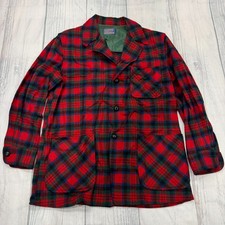 VTG Pendleton Buffalo Plaid Wool Jacket M Outdoors Warm Mens