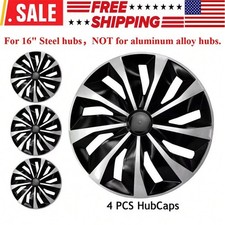 4 X 16" Inch Wheel Covers S-Nap On Full Hub Caps Fit For R16 Tire & Steel-FGQ