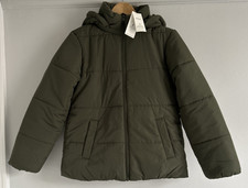 Marks & Spencer Ladies Puffer Jacket Detachable Hood Green Size 10 REDUCED SALE