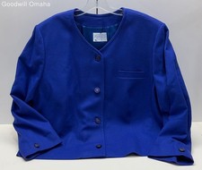Vintage Pendleton Women's Size M Blue Button Up Wool Jacket Pre-Owned