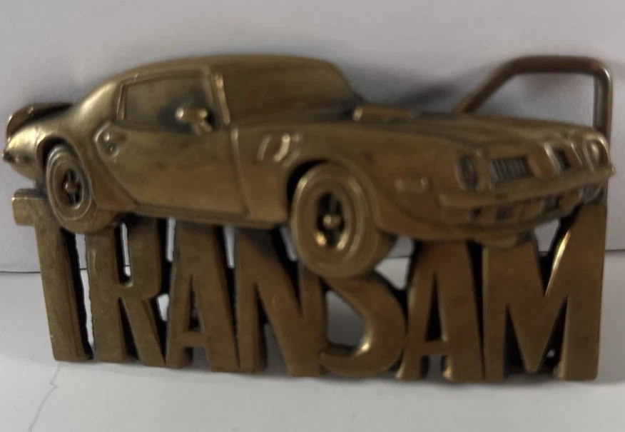 Fivela de cinto vintage anos 70 latão maciço TRANS AM original Baron Pontiac muscle cars - Imagem 2 de 4