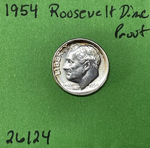 1954 Roosevelt Dime 10c Proof 90% Silver