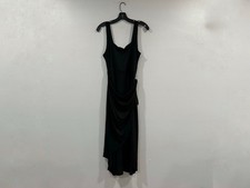 Quince Black Tencel Jersey Side Tie Dress Sleeveless Midi Wrap Sz Large L NEW