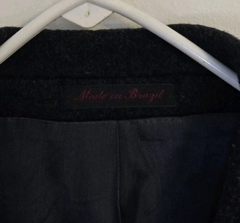 Adolfo Тренч мужской 46L кашемир шерсти смесь древесного угля старые деньги тихий роскошь - Изображение 4 из 4