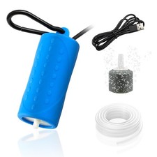 USB Mini Aquarium Air Pump - Quiet Portable Oxygen Aerator with Tubing Stone