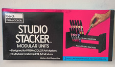 Nuevo soporte apilador de estudio Berol Prismacolor vintage con capacidad para 24 marcadores