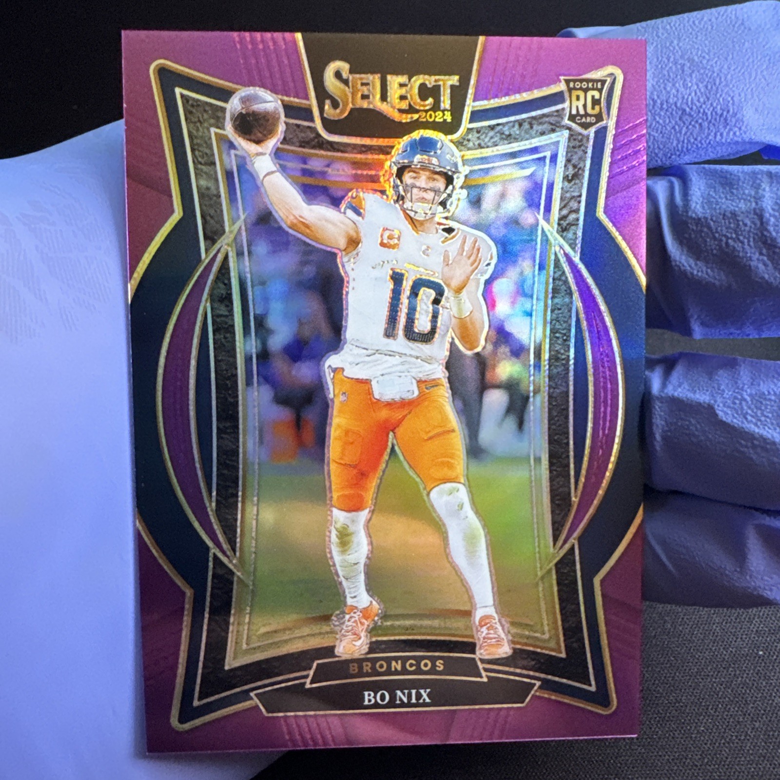 2024 Panini Select Bo Nix Concourse Level Rookie Purple 02 /75 Denver Broncos RC
