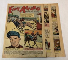 1946 six page cartoon story~ EDDIE ARCARO America's Top Jockey ~ horse racing