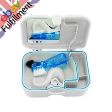 False Teeth Storage Case Container Denture Box w/ Mirror Clean Brush Appliance