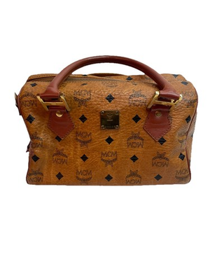 #ad #ad MCM Visetos Authentic Handbag Boston Bag Monogram Logo Travel Casual Brown Camel $169.99