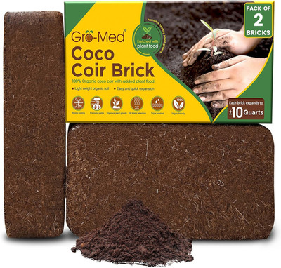 Coco Coir Brick 10 Lbs   Expands to 20Quarts   Organic Potting Soil- USA STOCK!