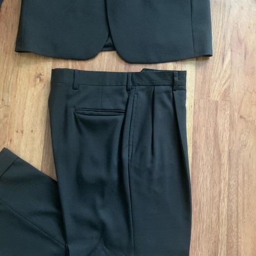 Jos A Bank Signature Suit Mens 40 Short Black 3 Button Wool Blazer Pants - Picture 2 of 14