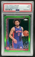 2025-26 Topps Chrome Cade Cunningham Green Refractor #/99 Pistons PSA 9