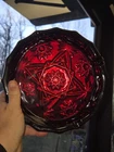 VTG Anchor Hocking Ruby Red Cigar Ashtray Star of David Pattern
