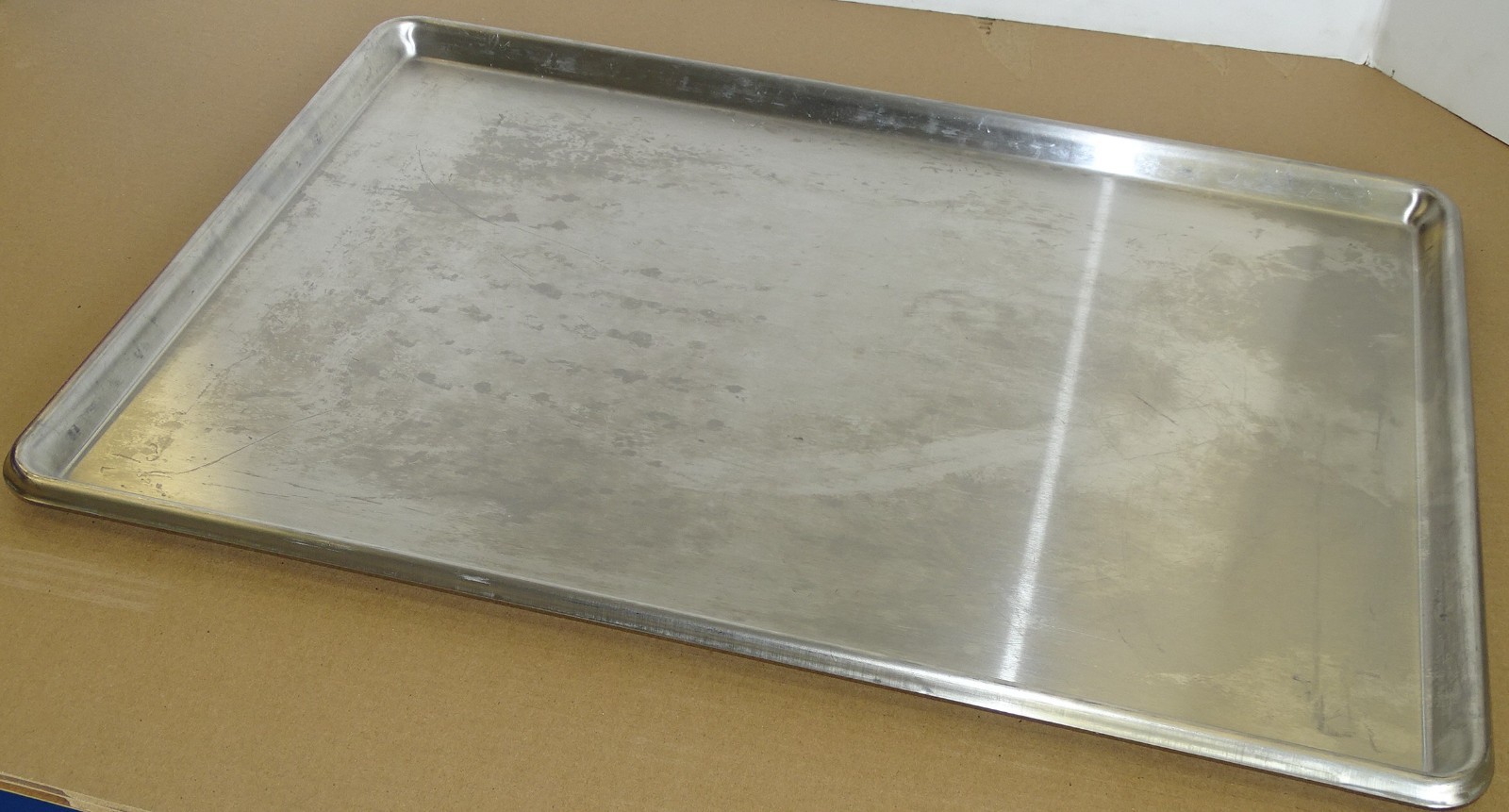 18"x26" STAINLESS STEEL HEAVY DUTY FULL SIZE SHEET/BUN PAN OPEN BEAD, 20 GAUGE