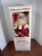 Vintage Telco Motion-ettes Christmas Display Figure Santa with Bell & Bag
