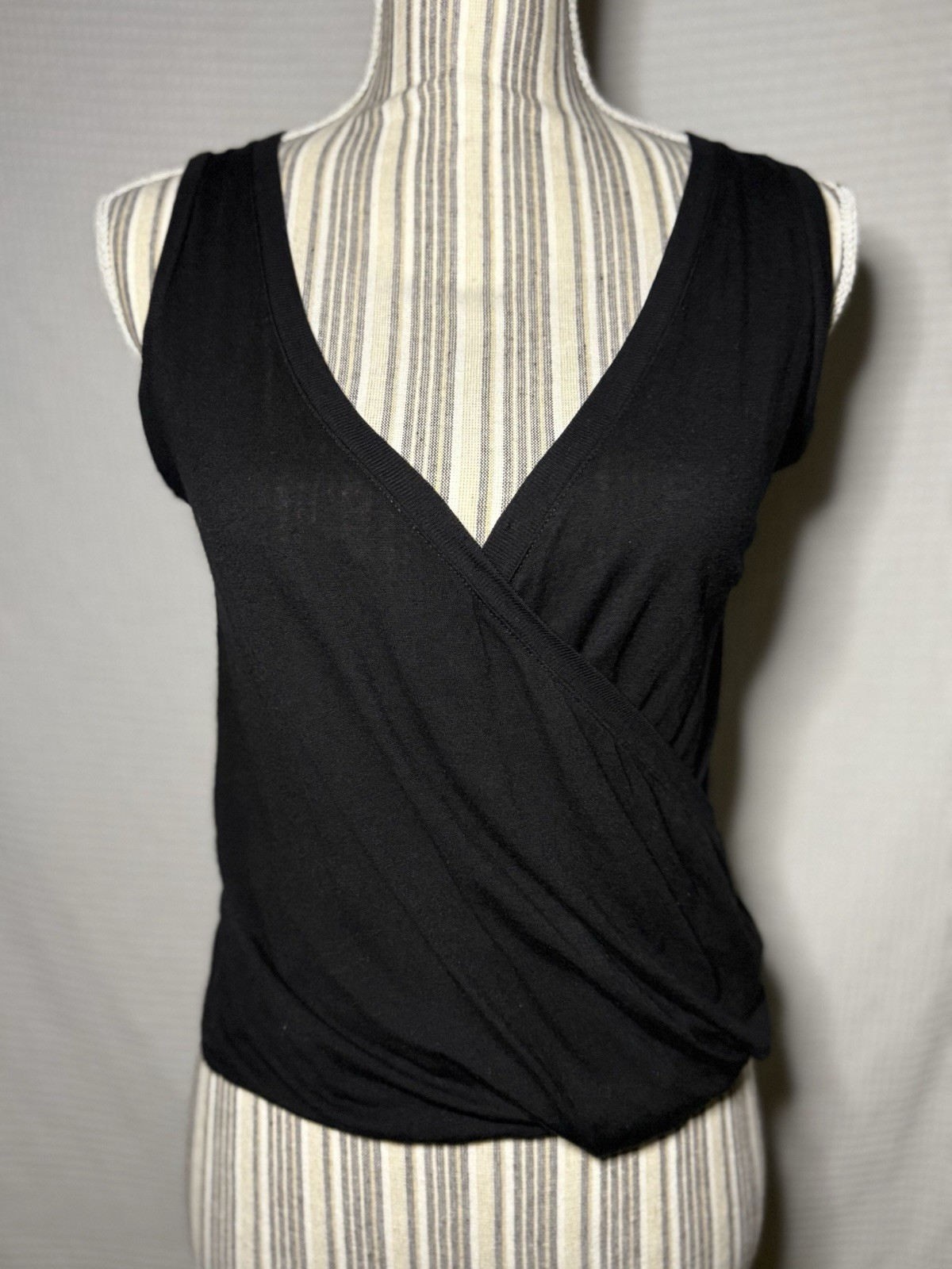 AllSaints Black Wrap Tank Top Size S Wardrobe Staple