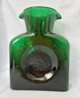 BLENKO Glass Dark Emerald Green Double Spout Carafe / Pitcher / Jug / Vase