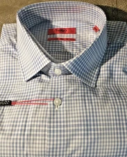 NWT Hugo BOSS men's Size 17 34/35 Long Sleeve button down Shirt Fancy Checks