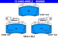 Bremsbelagsatz Scheibenbremse ATE 13.0460-4968.2 FüR Alfa Fiat Spider GTV 20V